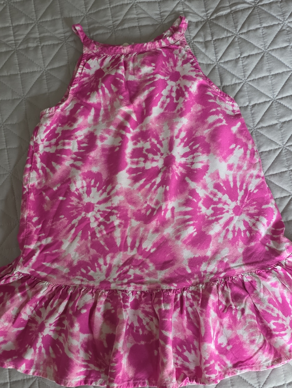 Cat & Jack Pink and White Tie-Dye Ruffle Hem Dress